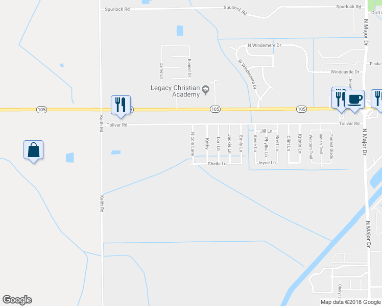 map of restaurants, bars, coffee shops, grocery stores, and more near 5655 Nicole in Beaumont