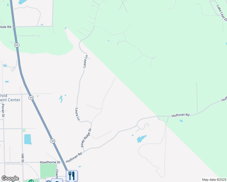 map of restaurants, bars, coffee shops, grocery stores, and more near 225 Piney Ridge Drive in Bastrop