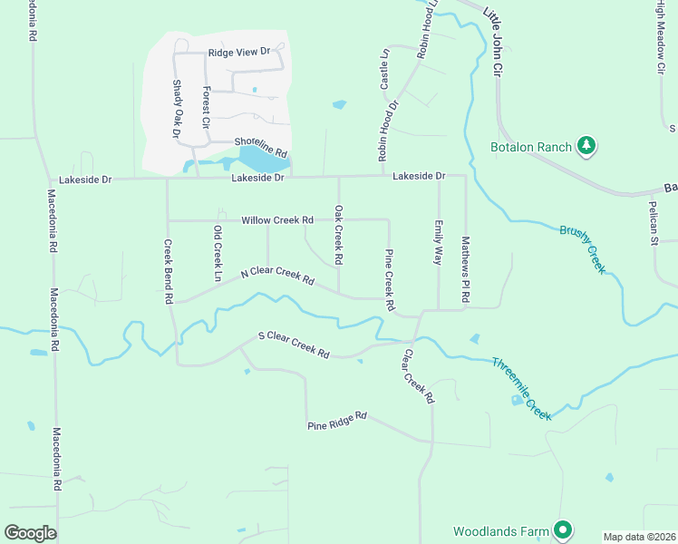 map of restaurants, bars, coffee shops, grocery stores, and more near 24618 Oak Creek Road in Hockley