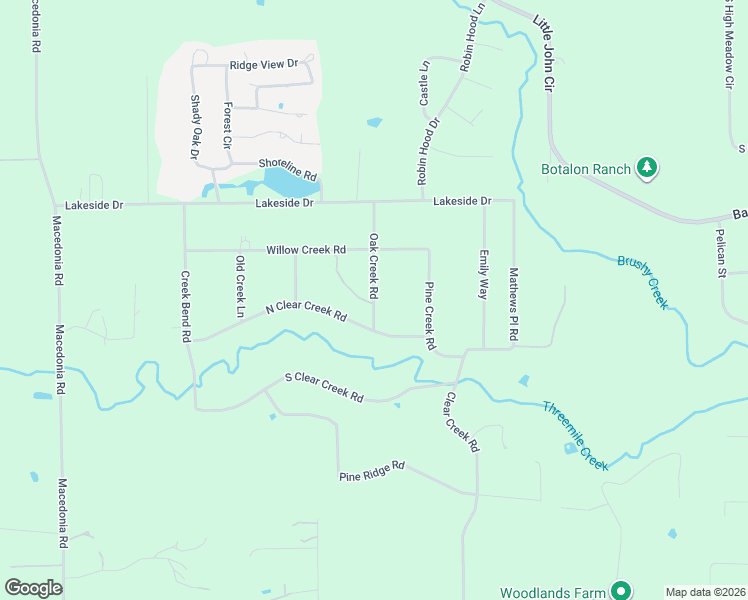 map of restaurants, bars, coffee shops, grocery stores, and more near 24618 Oak Creek Road in Hockley