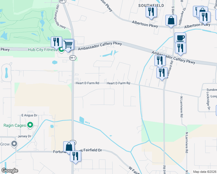 map of restaurants, bars, coffee shops, grocery stores, and more near 833-891 Heart D Farm Road in Broussard
