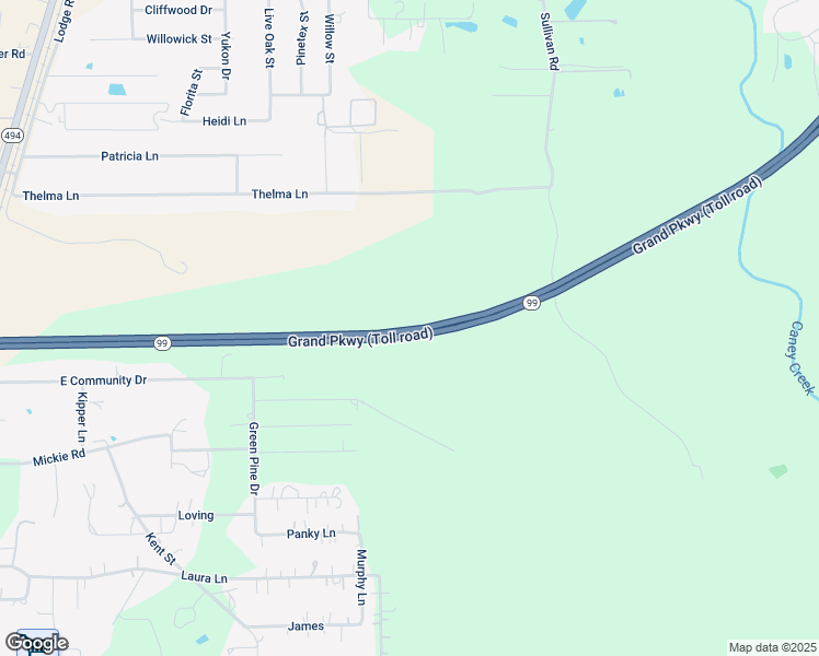 map of restaurants, bars, coffee shops, grocery stores, and more near Grand Parkway in Porter