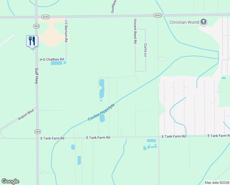 map of restaurants, bars, coffee shops, grocery stores, and more near 7402 Jarib Lane in Lake Charles