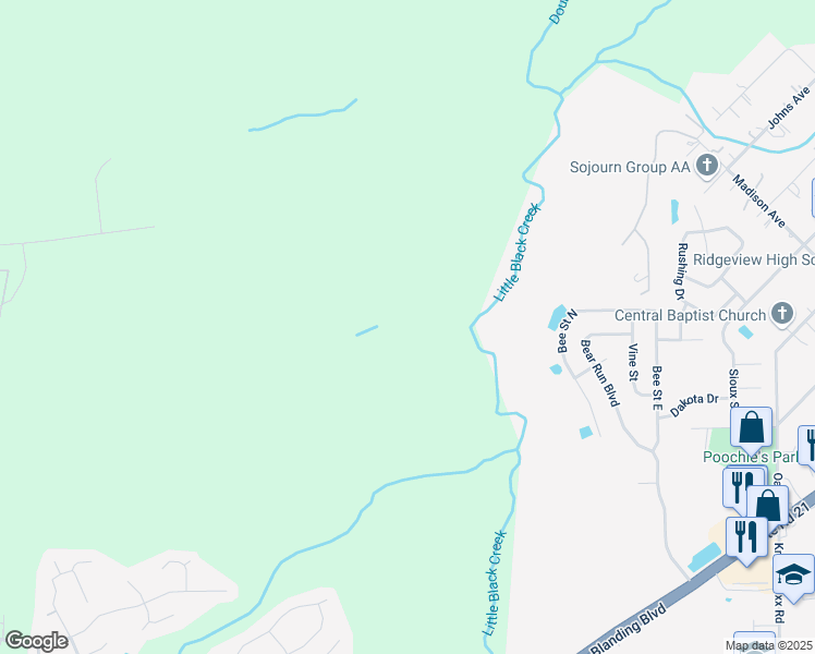 map of restaurants, bars, coffee shops, grocery stores, and more near 7000 Bee Street North in Orange Park