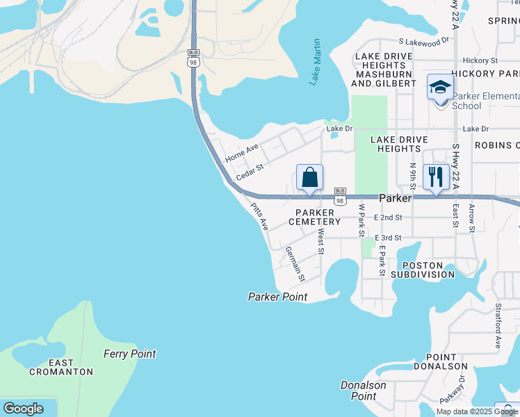 map of restaurants, bars, coffee shops, grocery stores, and more near 927 Pitts Avenue in Panama City