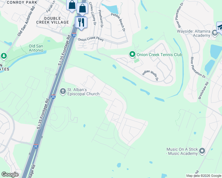 map of restaurants, bars, coffee shops, grocery stores, and more near 11136 Pinehurst Drive in Austin