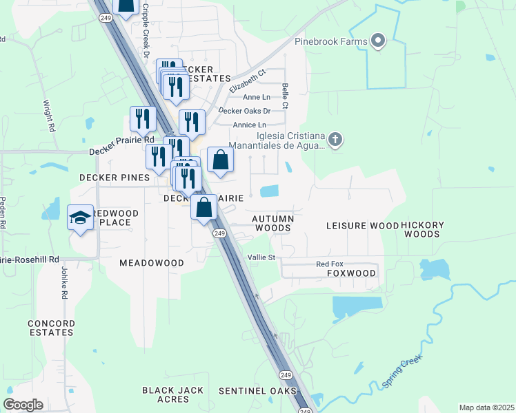 map of restaurants, bars, coffee shops, grocery stores, and more near 28219 Summer Lane in Pinehurst