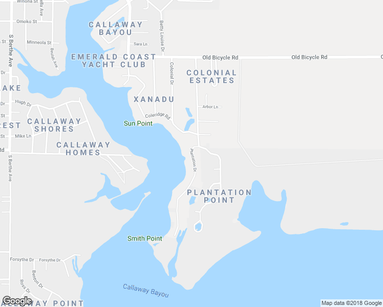map of restaurants, bars, coffee shops, grocery stores, and more near 1120 Plantation Drive in Panama City