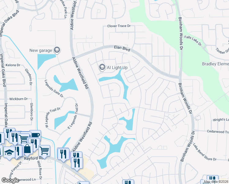 map of restaurants, bars, coffee shops, grocery stores, and more near 3119 Lenora Springs Drive in Spring