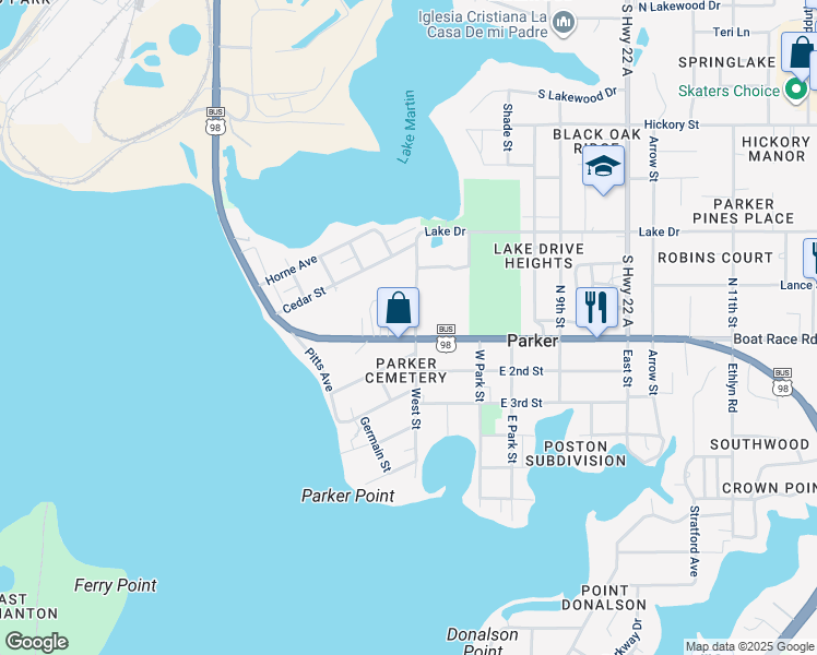 map of restaurants, bars, coffee shops, grocery stores, and more near 852 West Street in Panama City