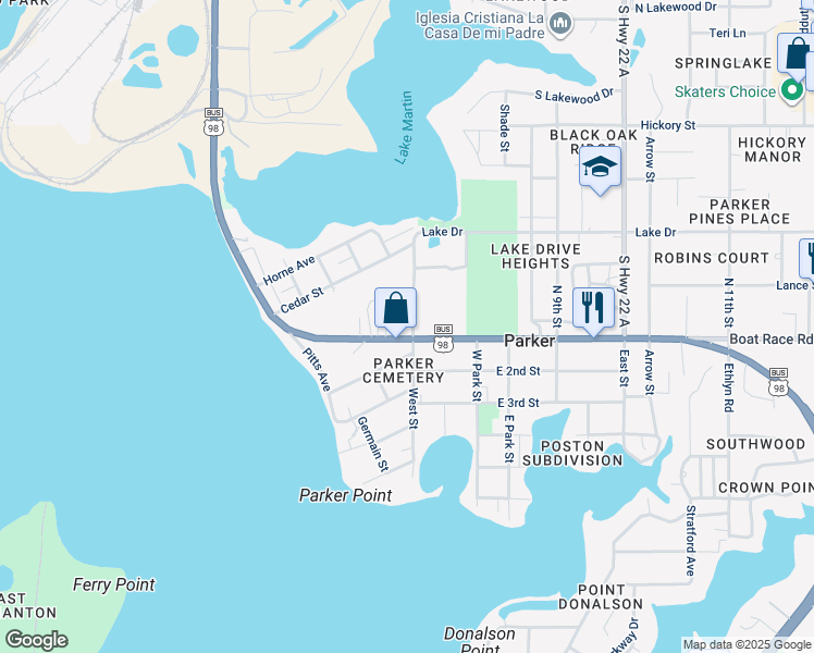 map of restaurants, bars, coffee shops, grocery stores, and more near 852 West Street in Panama City