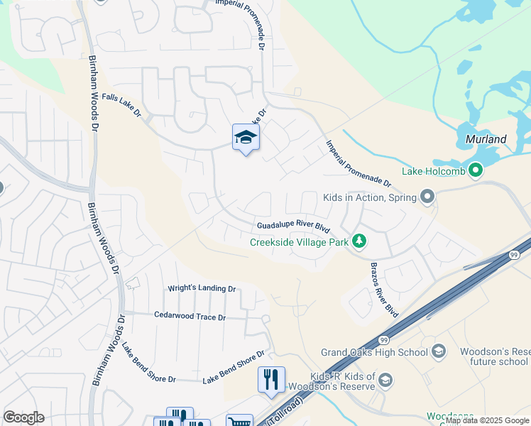 map of restaurants, bars, coffee shops, grocery stores, and more near 4239 Medina River Loop in Spring