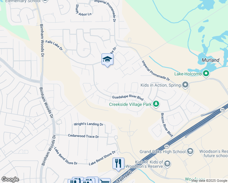 map of restaurants, bars, coffee shops, grocery stores, and more near 4231 Medina River Loop in Spring