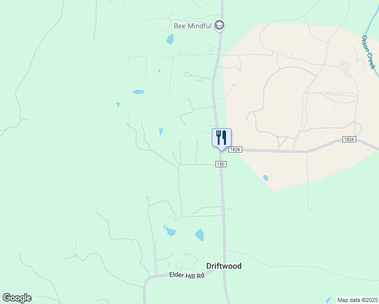 map of restaurants, bars, coffee shops, grocery stores, and more near 15701 Ranch to Market Road 150 in Driftwood