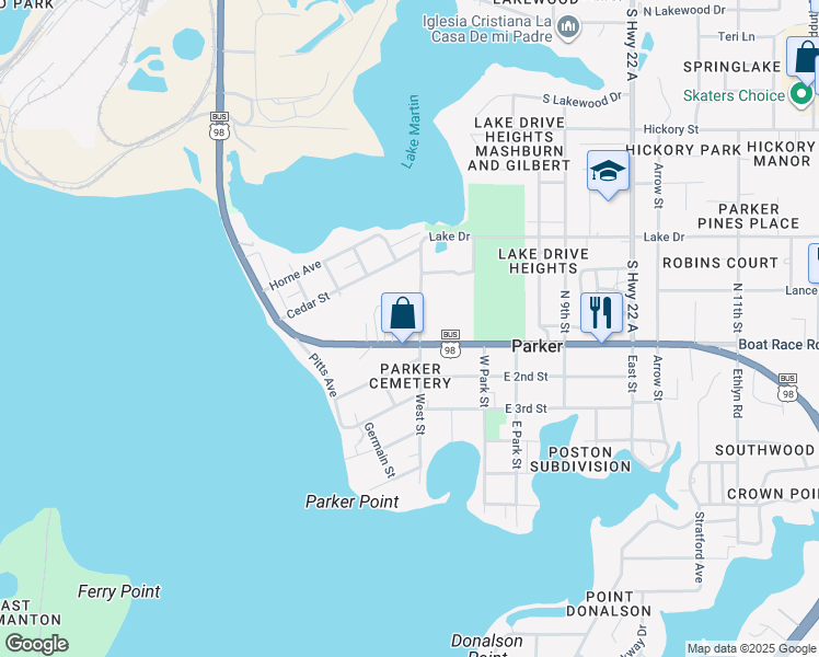 map of restaurants, bars, coffee shops, grocery stores, and more near 842 West Street in Panama City