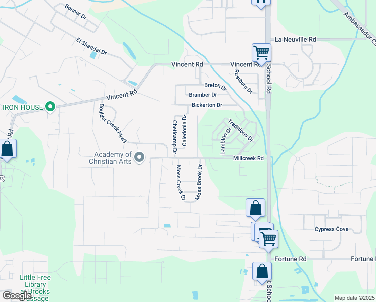 map of restaurants, bars, coffee shops, grocery stores, and more near 230 Caledonia Drive in Lafayette