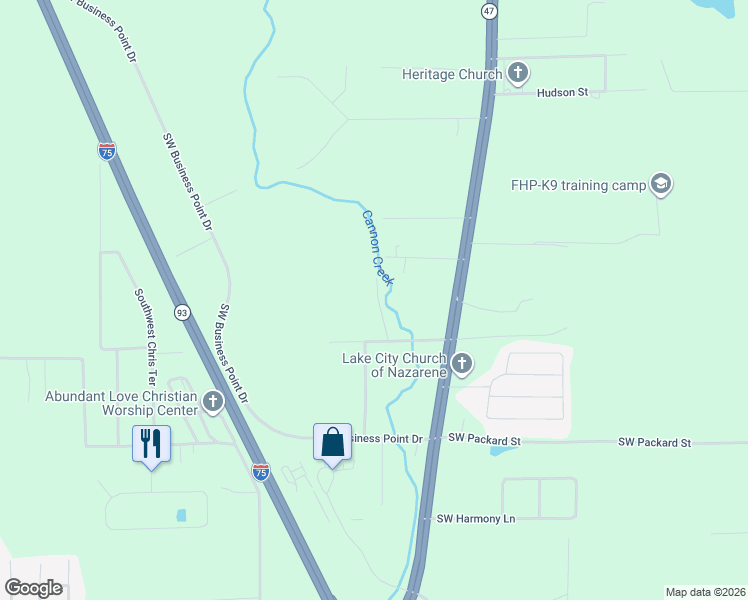 map of restaurants, bars, coffee shops, grocery stores, and more near 230 Southwest Elizabeth Court in Lake City