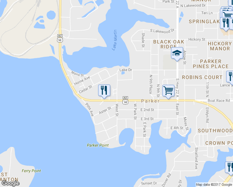 map of restaurants, bars, coffee shops, grocery stores, and more near 852 West Street in Panama City