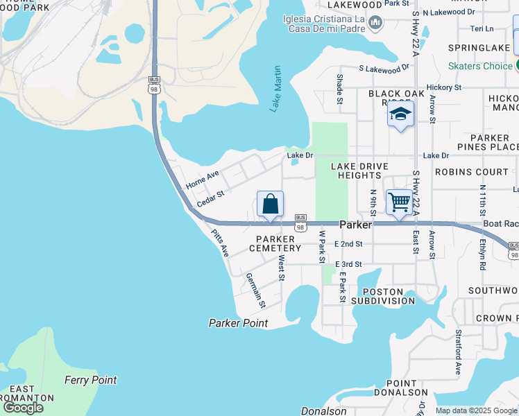 map of restaurants, bars, coffee shops, grocery stores, and more near 4535 East Highway 98 in Panama City