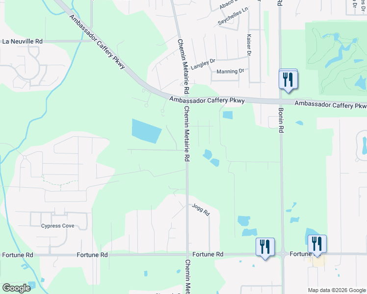 map of restaurants, bars, coffee shops, grocery stores, and more near 446 Chemin Metairie Road in Youngsville