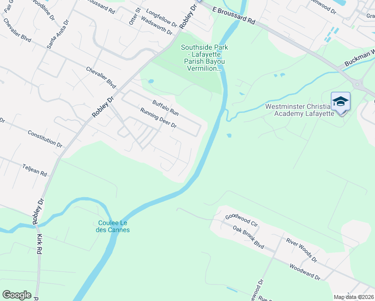 map of restaurants, bars, coffee shops, grocery stores, and more near 106 Rue Du Maurier in Lafayette