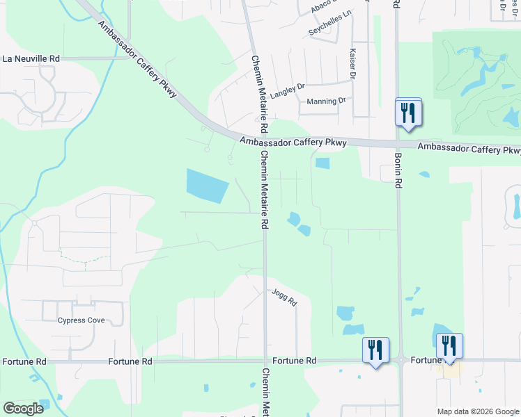 map of restaurants, bars, coffee shops, grocery stores, and more near 446 Chemin Metairie Road in Youngsville