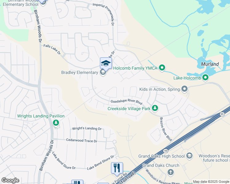 map of restaurants, bars, coffee shops, grocery stores, and more near 4279 Medina River Loop in Spring