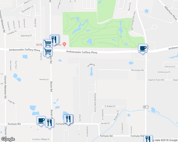 map of restaurants, bars, coffee shops, grocery stores, and more near 315 La Villa Circle in Youngsville