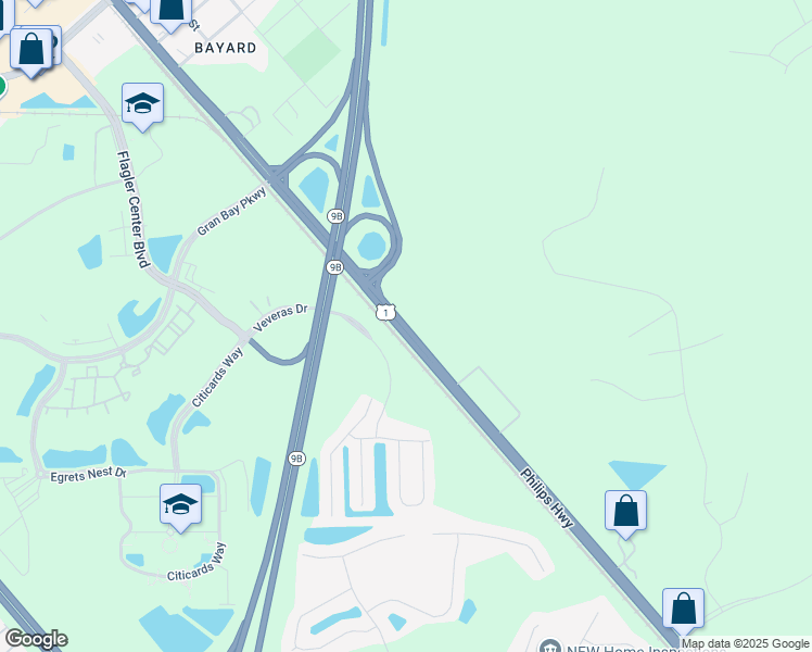 map of restaurants, bars, coffee shops, grocery stores, and more near 13319 Philips Highway in Jacksonville