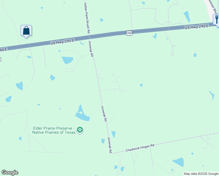 map of restaurants, bars, coffee shops, grocery stores, and more near 5530 Larkspur Lane in Chappell Hill