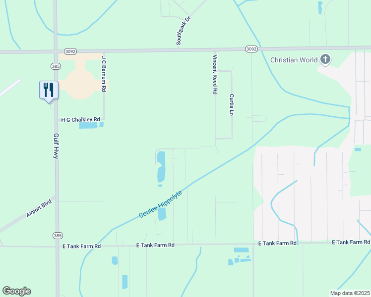 map of restaurants, bars, coffee shops, grocery stores, and more near 1134 Robbie Lane in Lake Charles