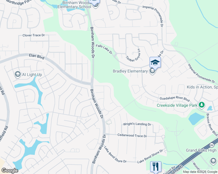 map of restaurants, bars, coffee shops, grocery stores, and more near 29895 Woodsons edge way in Spring