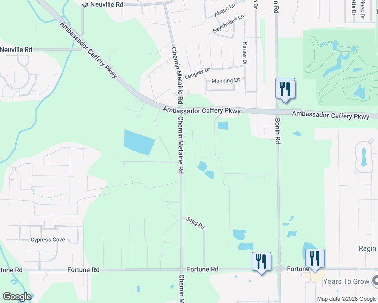 map of restaurants, bars, coffee shops, grocery stores, and more near 417 Rue Canard in Youngsville