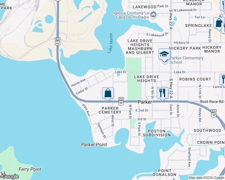 map of restaurants, bars, coffee shops, grocery stores, and more near 852 West Street in Panama City