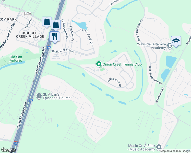 map of restaurants, bars, coffee shops, grocery stores, and more near 11136 Pinehurst Drive in Austin
