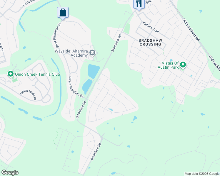 map of restaurants, bars, coffee shops, grocery stores, and more near 10817 Mickelson Drive in Austin
