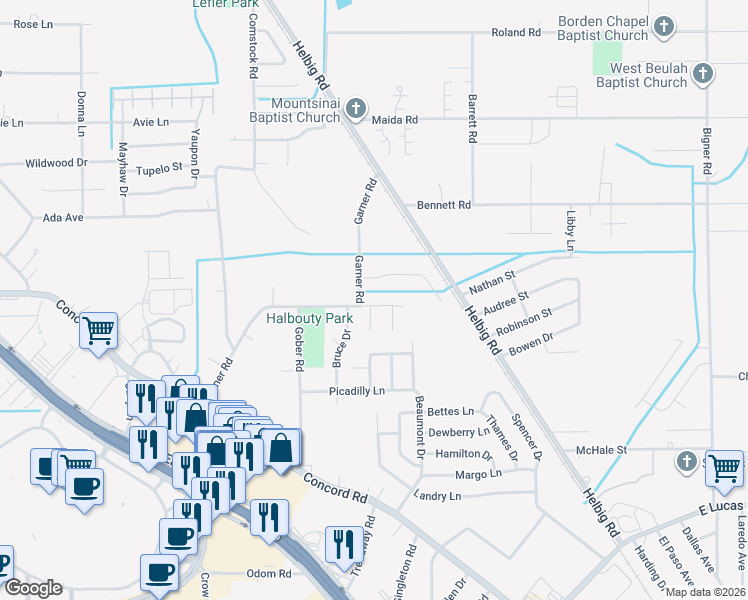 map of restaurants, bars, coffee shops, grocery stores, and more near 5670 Kingswood Drive in Beaumont