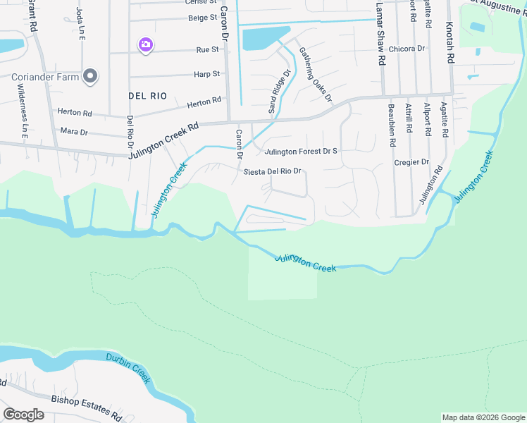 map of restaurants, bars, coffee shops, grocery stores, and more near 5167 Hide-A-Way Drive in Jacksonville