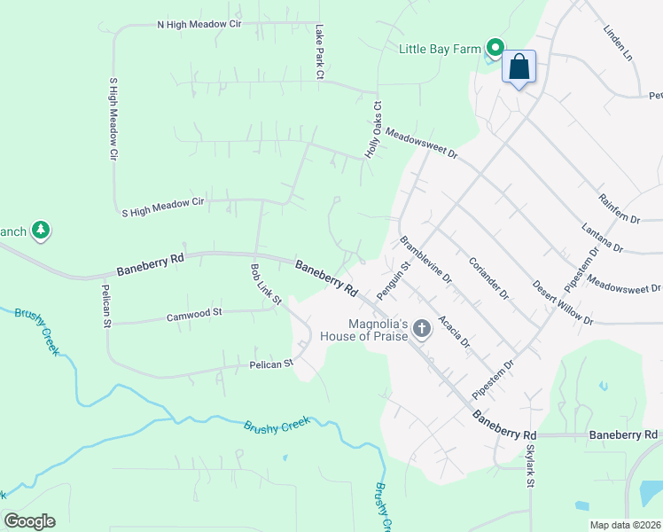 map of restaurants, bars, coffee shops, grocery stores, and more near 23102 Baneberry Road in Magnolia