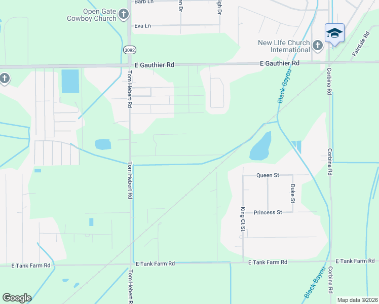 map of restaurants, bars, coffee shops, grocery stores, and more near 2840 Southern Ridge Rd in Lake Charles