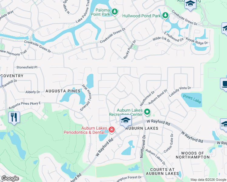 map of restaurants, bars, coffee shops, grocery stores, and more near 6718 West Titan Springs Drive in Spring