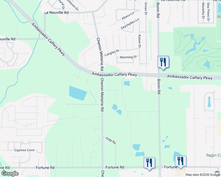 map of restaurants, bars, coffee shops, grocery stores, and more near 307 Rue Canard in Youngsville