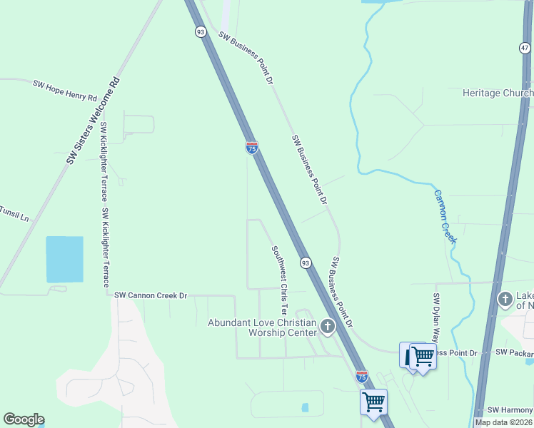 map of restaurants, bars, coffee shops, grocery stores, and more near 607 Chris Road in Lake City