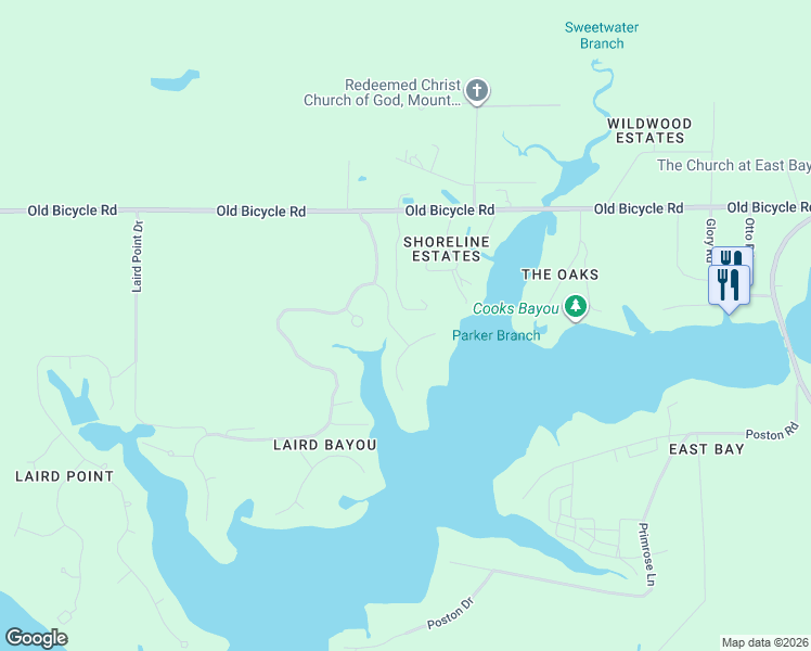 map of restaurants, bars, coffee shops, grocery stores, and more near 702 Island Court in Panama City