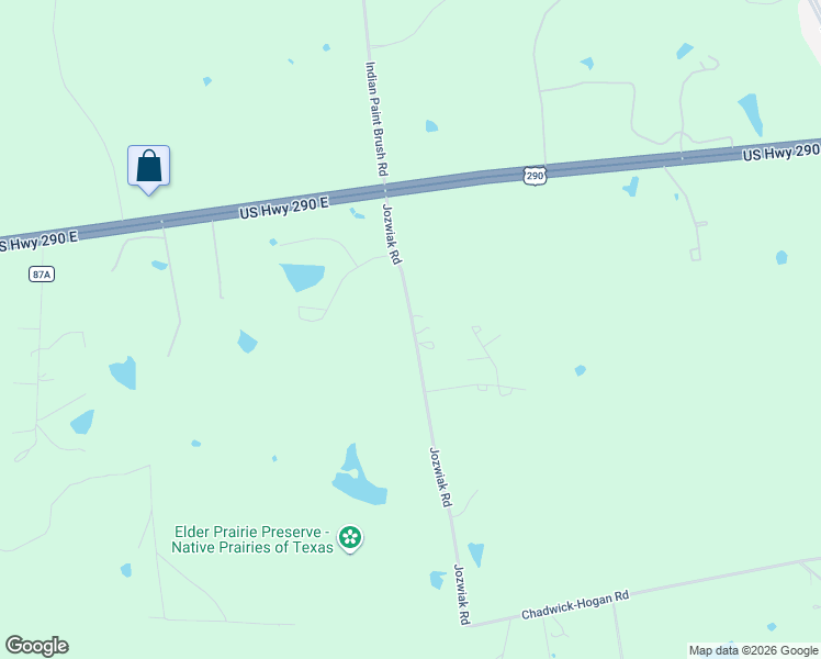 map of restaurants, bars, coffee shops, grocery stores, and more near 4420 Jozwiak Road in Chappell Hill