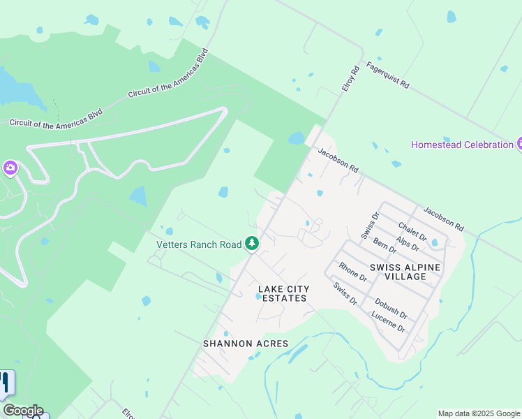 map of restaurants, bars, coffee shops, grocery stores, and more near 8408 Elroy Road in Travis County