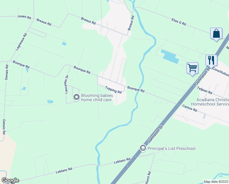 map of restaurants, bars, coffee shops, grocery stores, and more near 108 Sun Village Dr in Lafayette