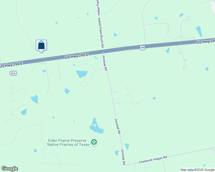 map of restaurants, bars, coffee shops, grocery stores, and more near 4420 Jozwiak Road in Chappell Hill