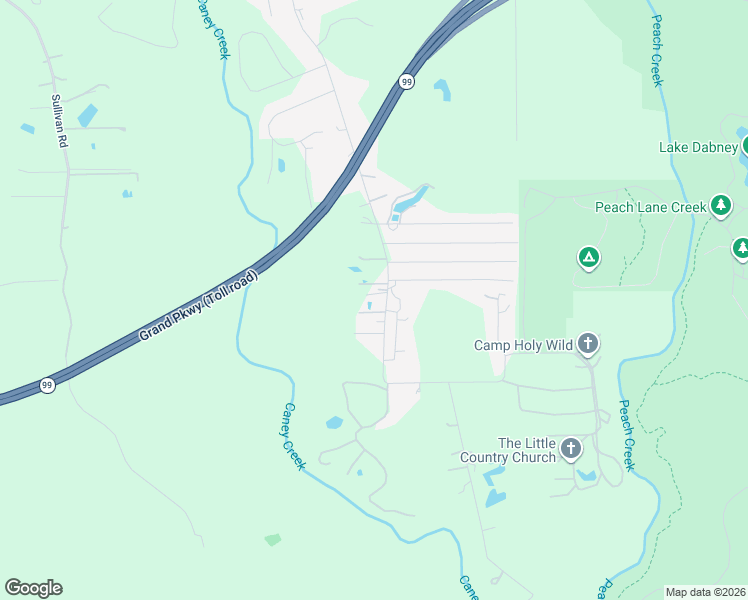 map of restaurants, bars, coffee shops, grocery stores, and more near 21370 Baptist Encampment Road in New Caney