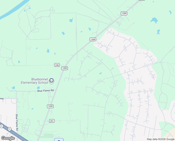 map of restaurants, bars, coffee shops, grocery stores, and more near 136 Territory Drive in Bastrop